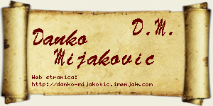 Danko Mijaković vizit kartica